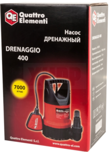 Дренажный насос QUATTRO ELEMENTI Drenaggio  400 (400 Вт, 7000 л/ч, для чистой,  7.5 м, 4,6кг) (770-704)